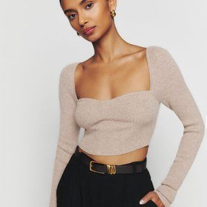 Reformation Aries Cropped Cashmere Sweater